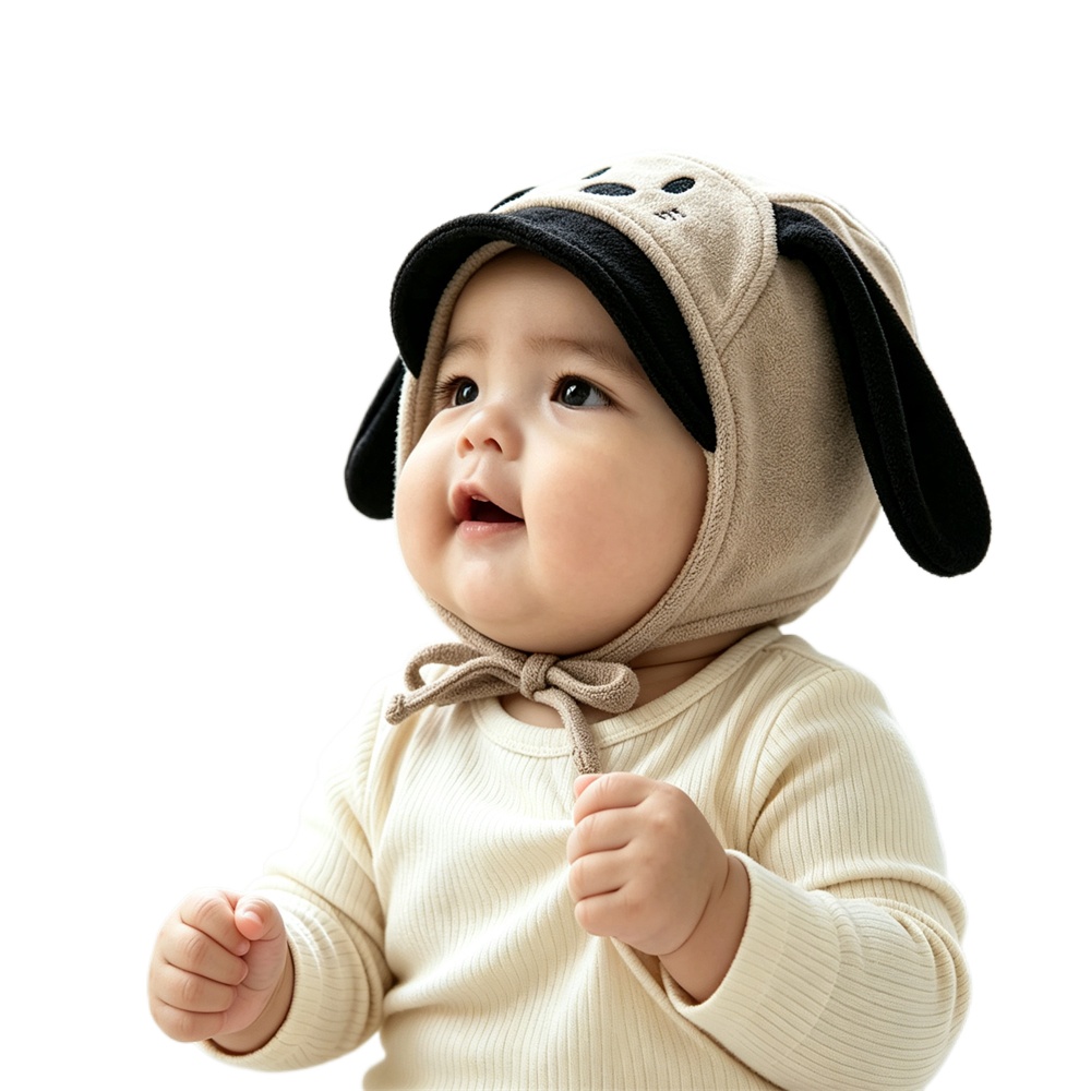 Infant Beanie Hat With Ears - Kız ve Erkek Bebekler İçin Çizgi