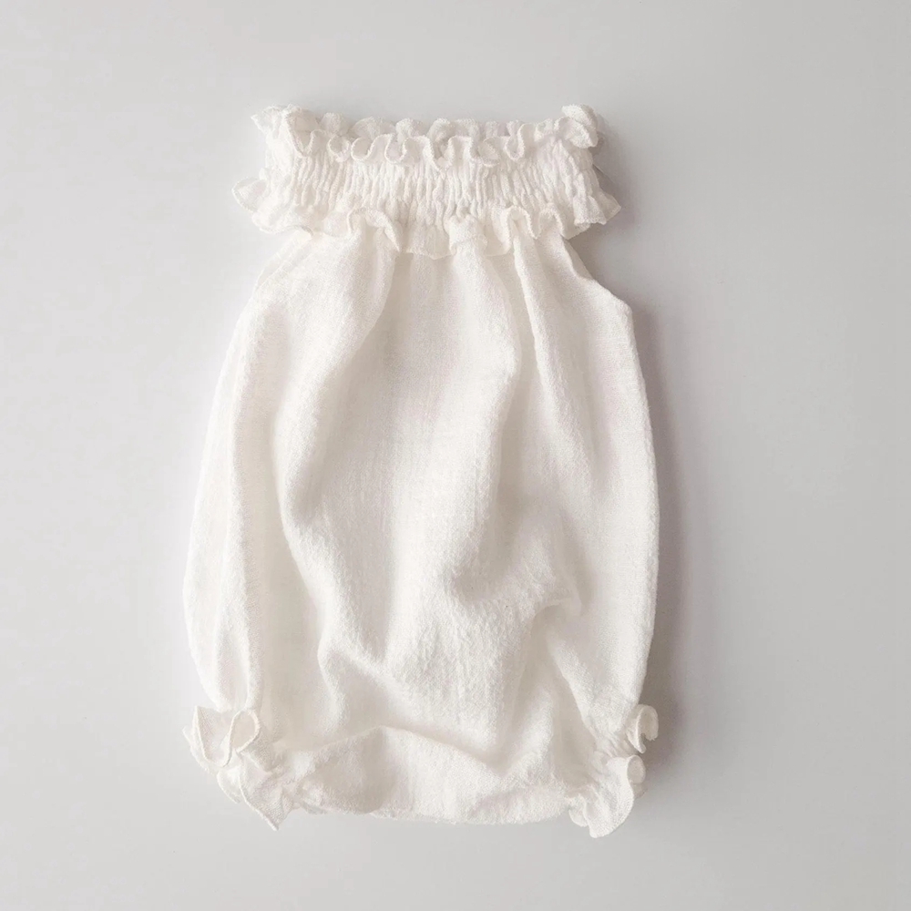 Infant Photography Props Outfit - Yenidoğan Fotoğraf Sahne Malzemeleri Beyaz Keten