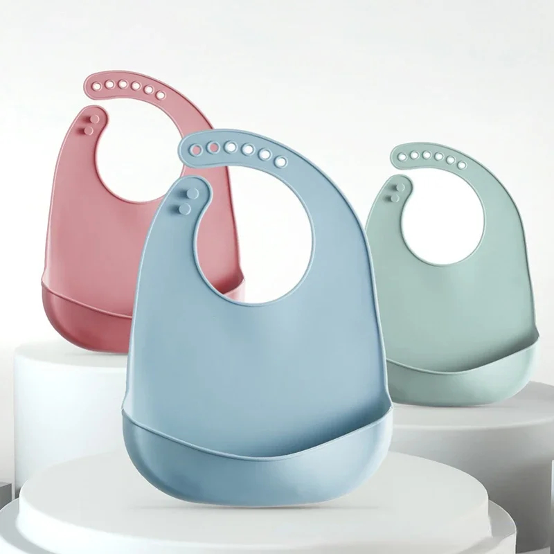 Waterproof Baby Bibs Silicone - 1/3 adet bebek önlüğü ayarlanabilir su