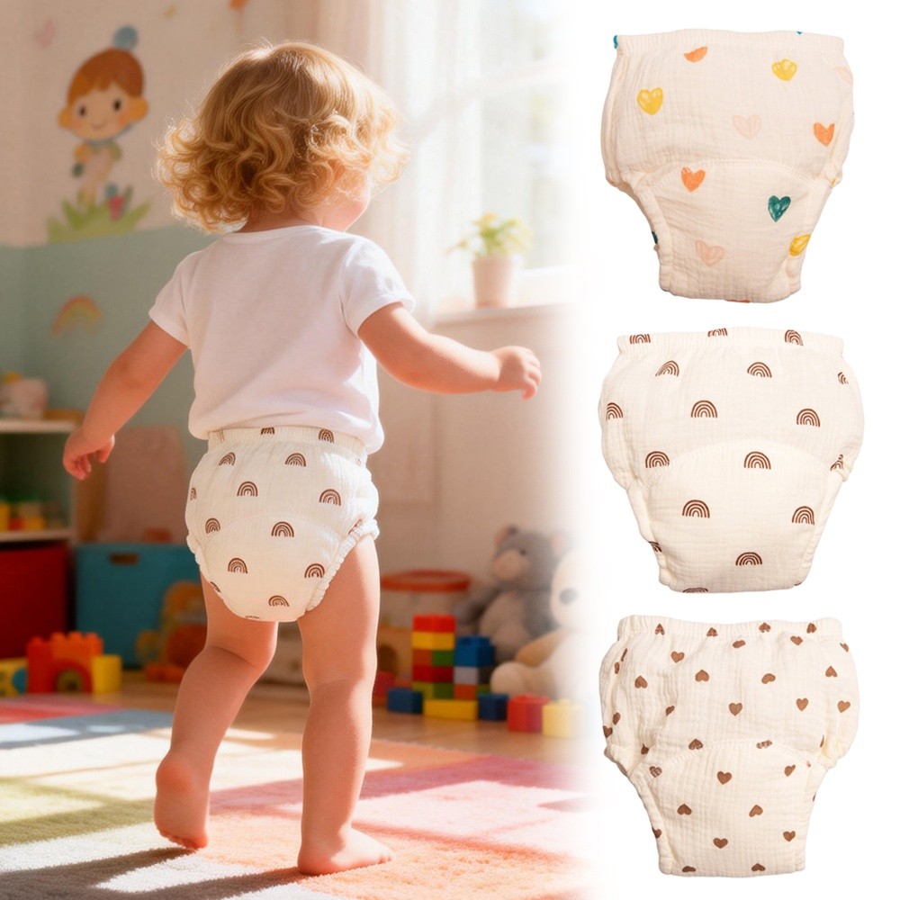 Toddler Training Pants Leak Proof - Pamuklu Gazlı Bebek Eğitim Pantolonu Nefes