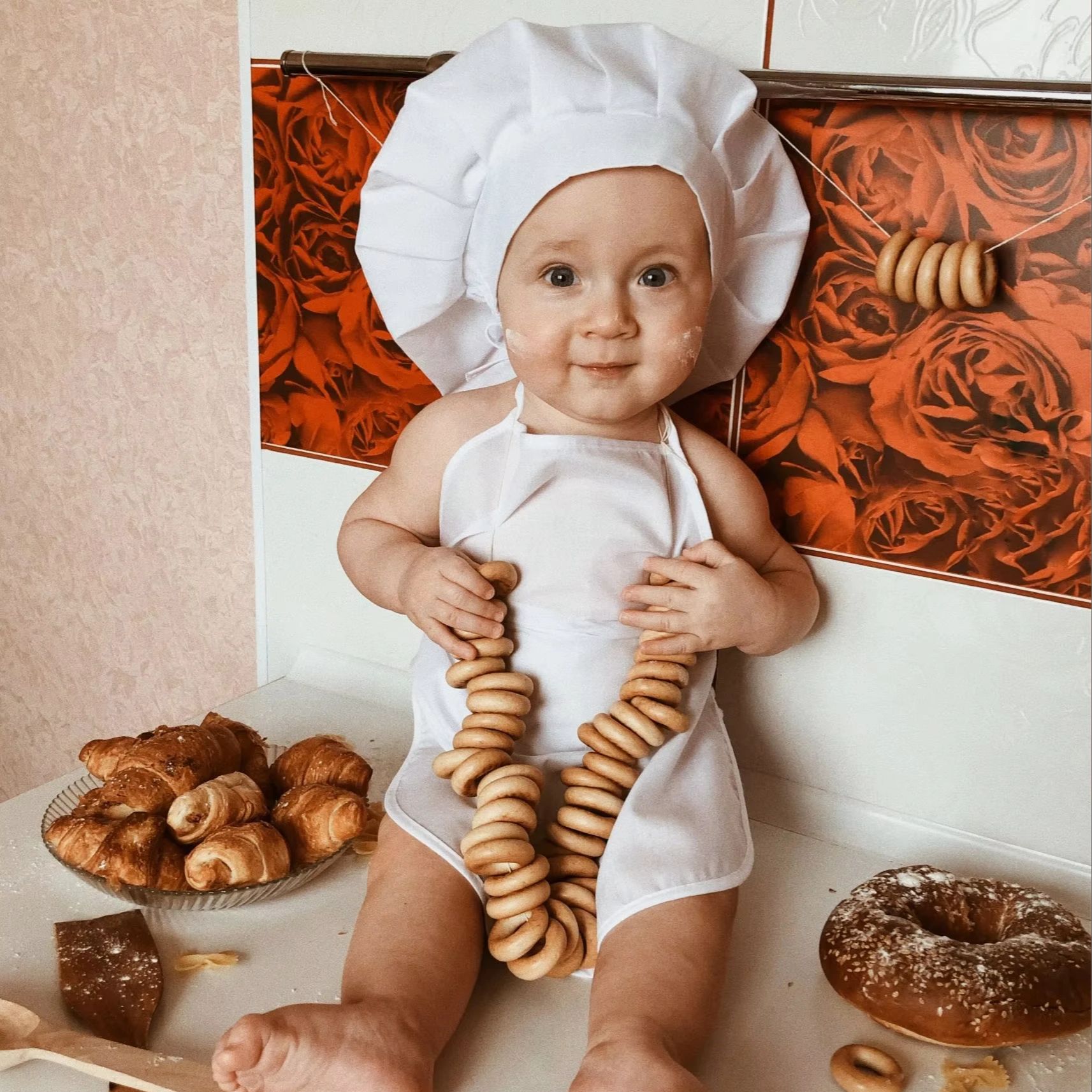 Infant Photography Props Outfit - Yenidoğan Bebek Şef Kostüm Fotoğraf Sahne