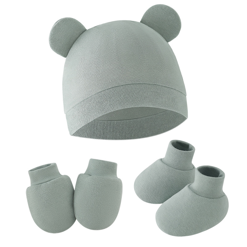 Infant Beanie Hat With Ears - Sevimli Bebek Şapka Yenidoğan Kaput Eldiven
