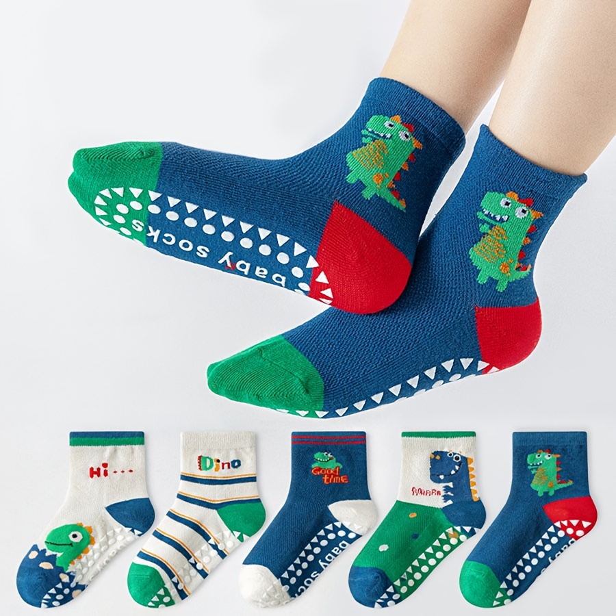 Unisex Baby Socks Non Slip - 5 Çift Yer Çorabı Karikatür Tutkal