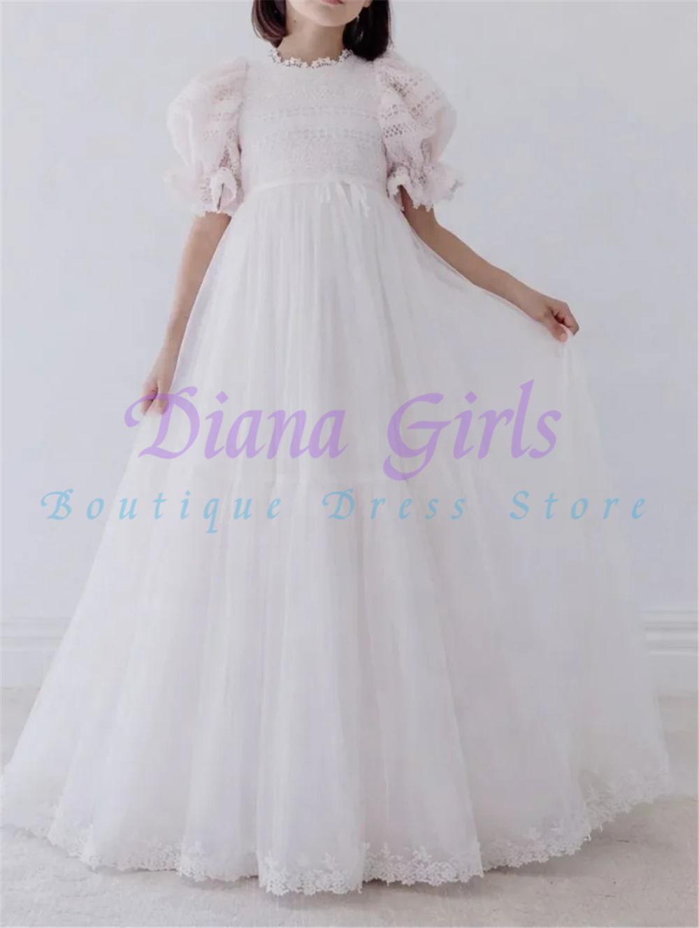 Toddler Girl Tulle Party Dress - Kaliteli Zarif Çiçek Kız Elbisesi Dantel