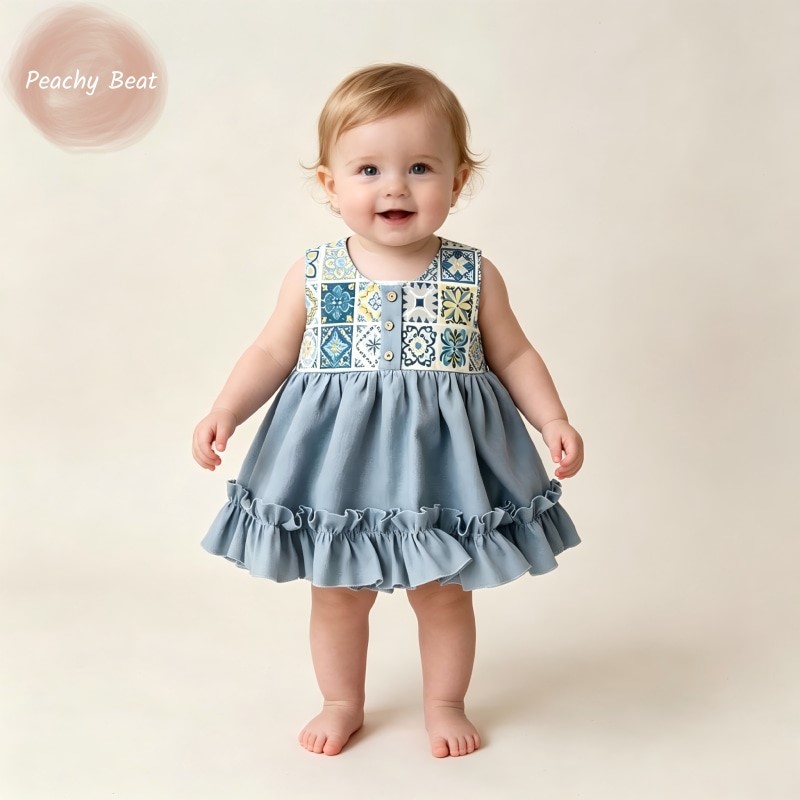 Baby Summer Linen Sleeveless Jumpsuit - Moda Yenidoğan Bebek Kız Erkek Pamuk