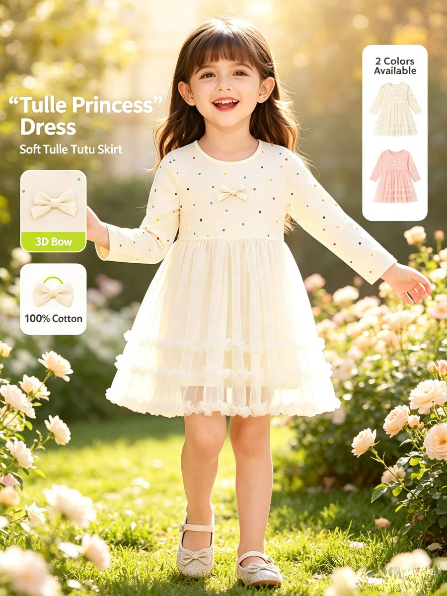 Toddler Girl Tulle Party Dress - Küçük Kız Çocuk Tül Prenses Elbisesi