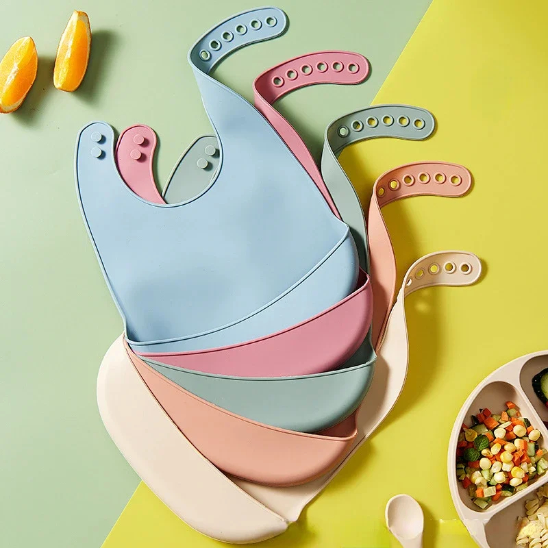 Waterproof Baby Bibs Silicone - 1-4 adet bebek önlüğü ayarlanabilir su