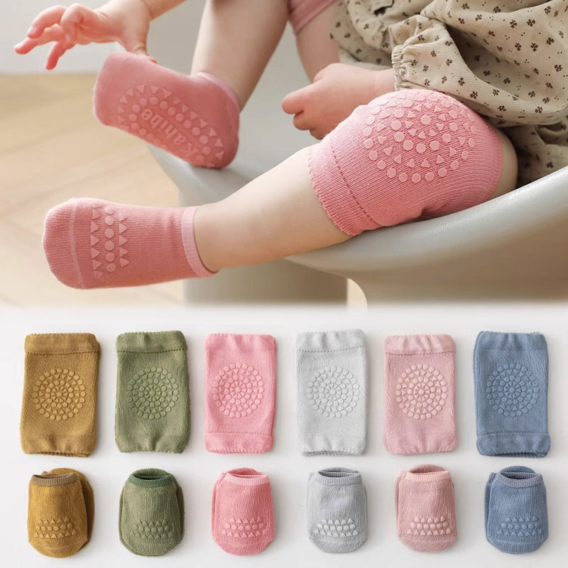 Unisex Baby Socks Non Slip - 3 Set Bebek Çorabı ve Dizlik,