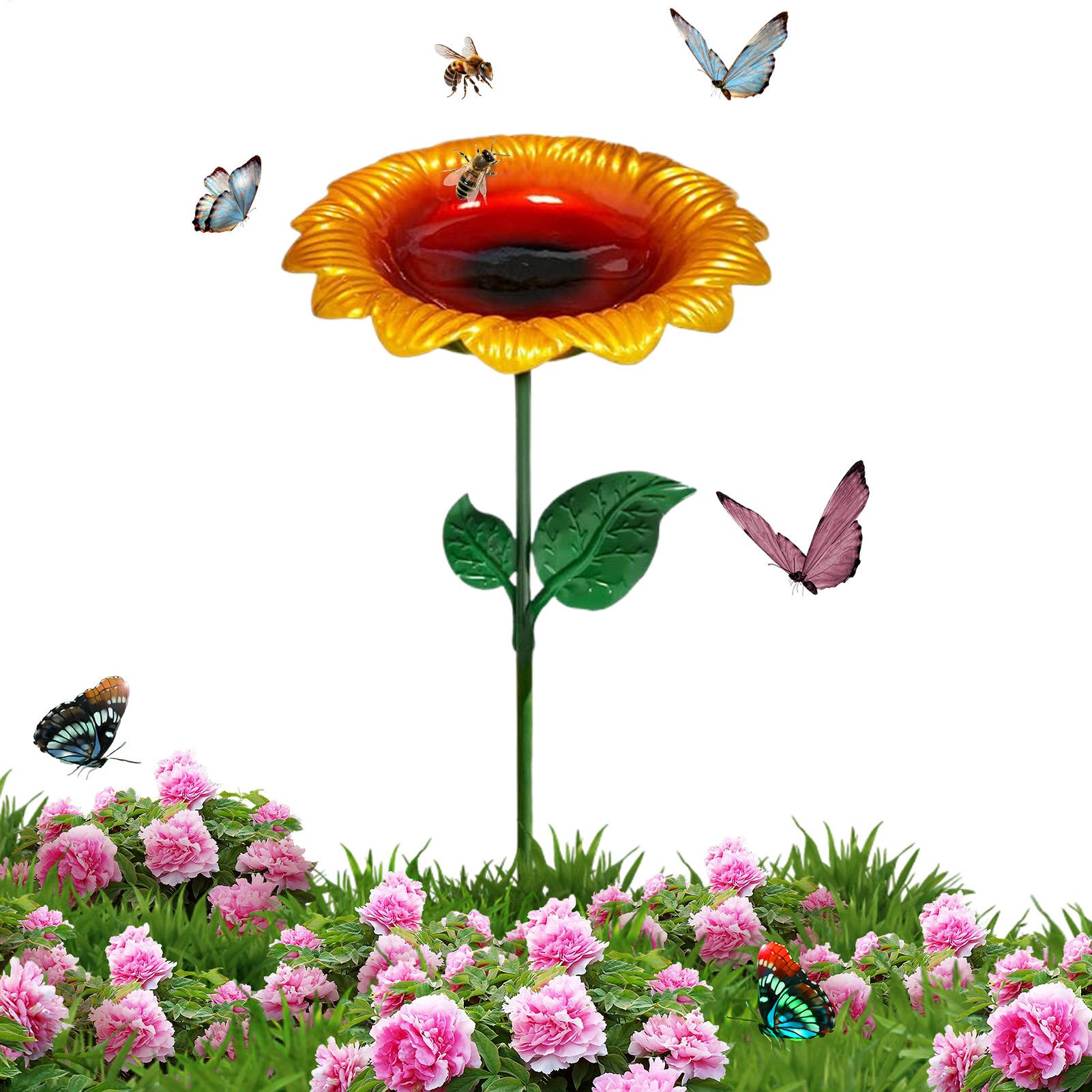 Feeding - Bahçe Kuş Banyoları, Metal Kazık Standlı,
