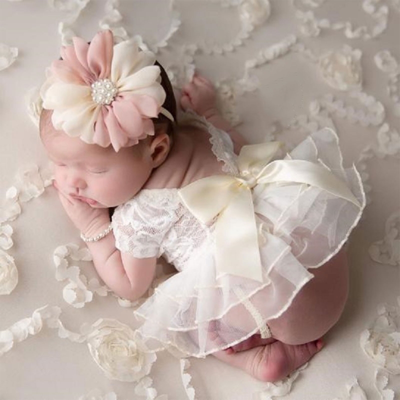 Infant Photography Props Outfit - Bebek fotoğraf sahne kıyafet dantel ilmek