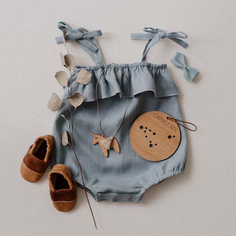 Yaz bebek kız giysileri Romper - Baby Summer Linen Sleeveless Jumpsuit incelemesi ve fiyatı