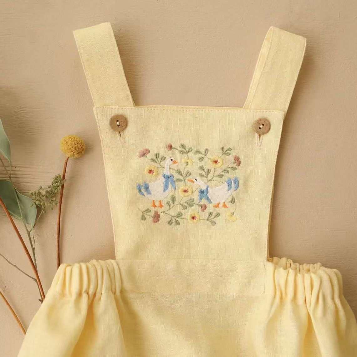 Kırsal Tarzı 2026 Yaz Yeni Beb - Baby Summer Linen Sleeveless Jumpsuit incelemesi ve fiyatı