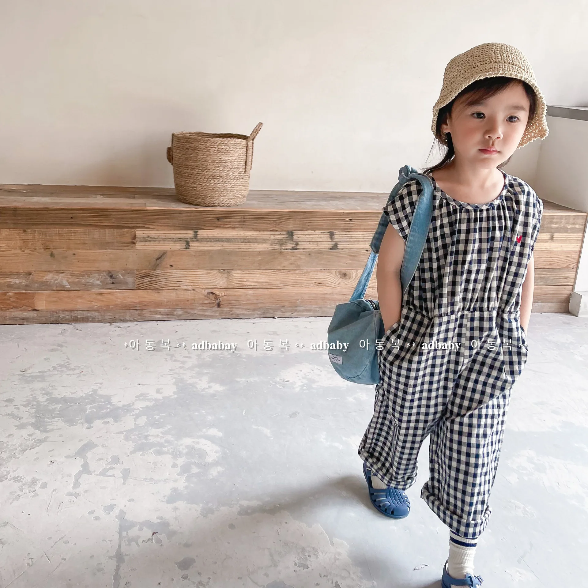 Bebek Kız Ekose Tulum Çocuklar - Baby Summer Linen Sleeveless Jumpsuit incelemesi ve fiyatı