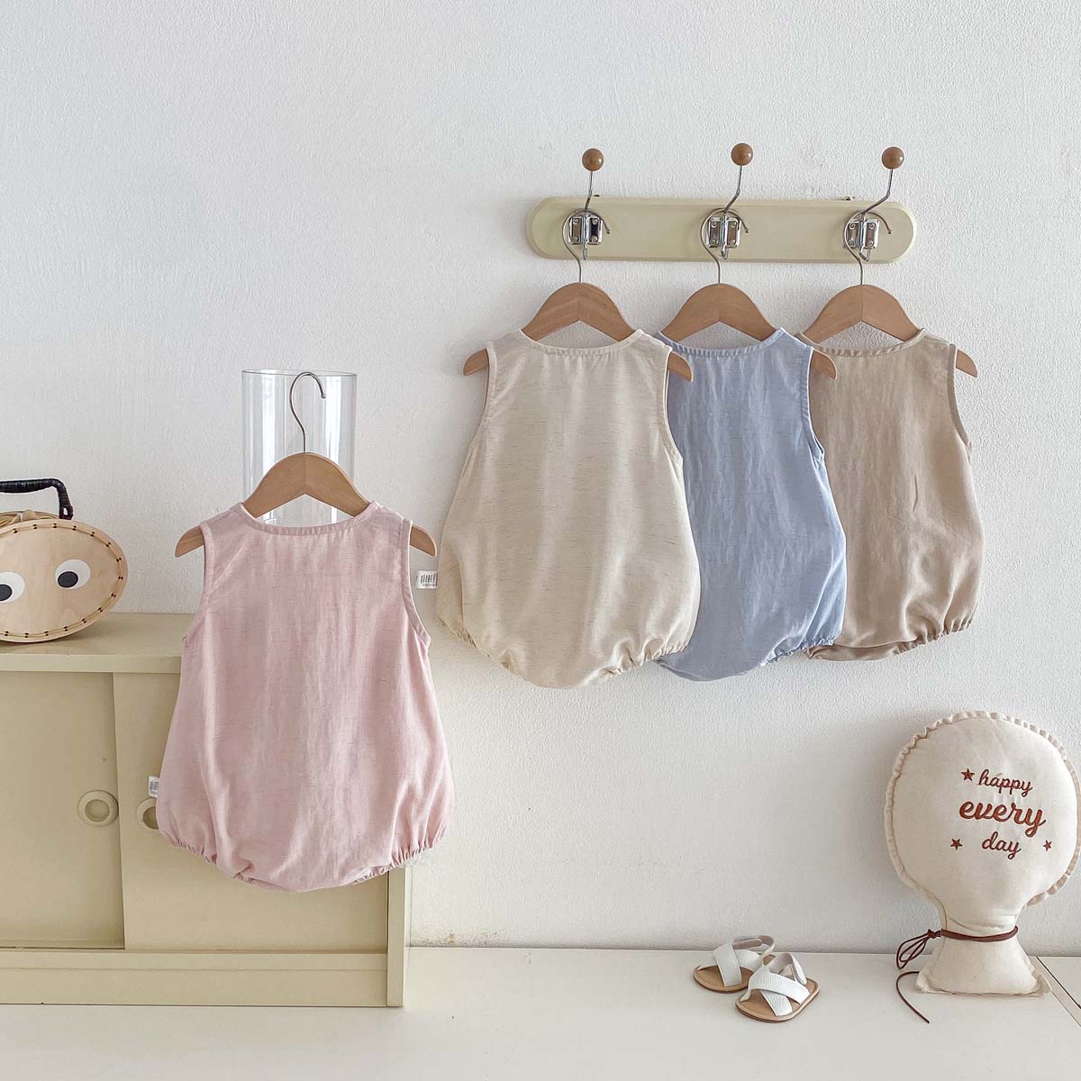Bebek Yazlık Ayı Desenli İnce  - Baby Summer Linen Sleeveless Jumpsuit incelemesi ve fiyatı