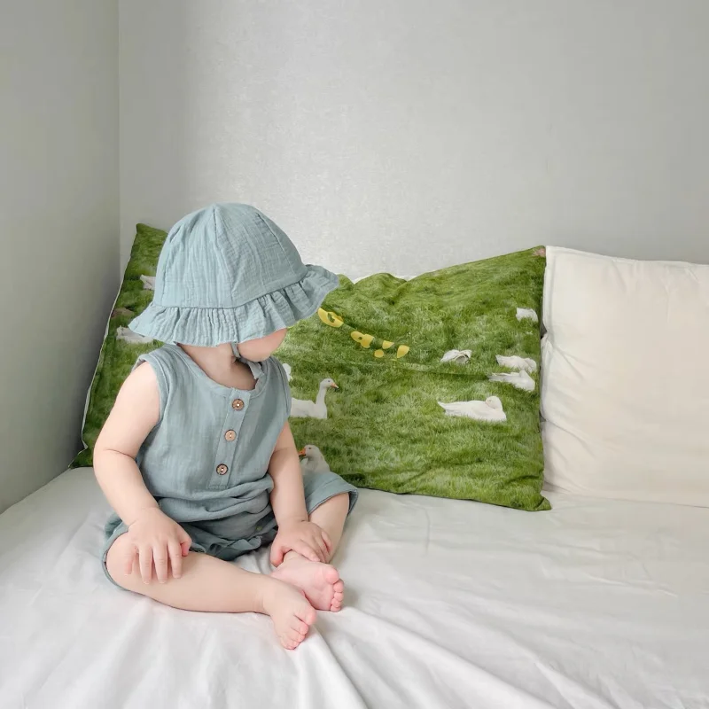 2 adet/takım Bebek Yaz Giyim K - Baby Summer Linen Sleeveless Jumpsuit incelemesi ve fiyatı