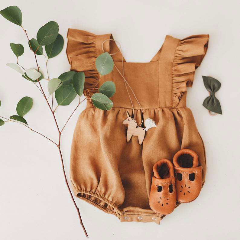 Bebek Kız Çocuk Yazlık Tulumla - Baby Summer Linen Sleeveless Jumpsuit incelemesi ve fiyatı